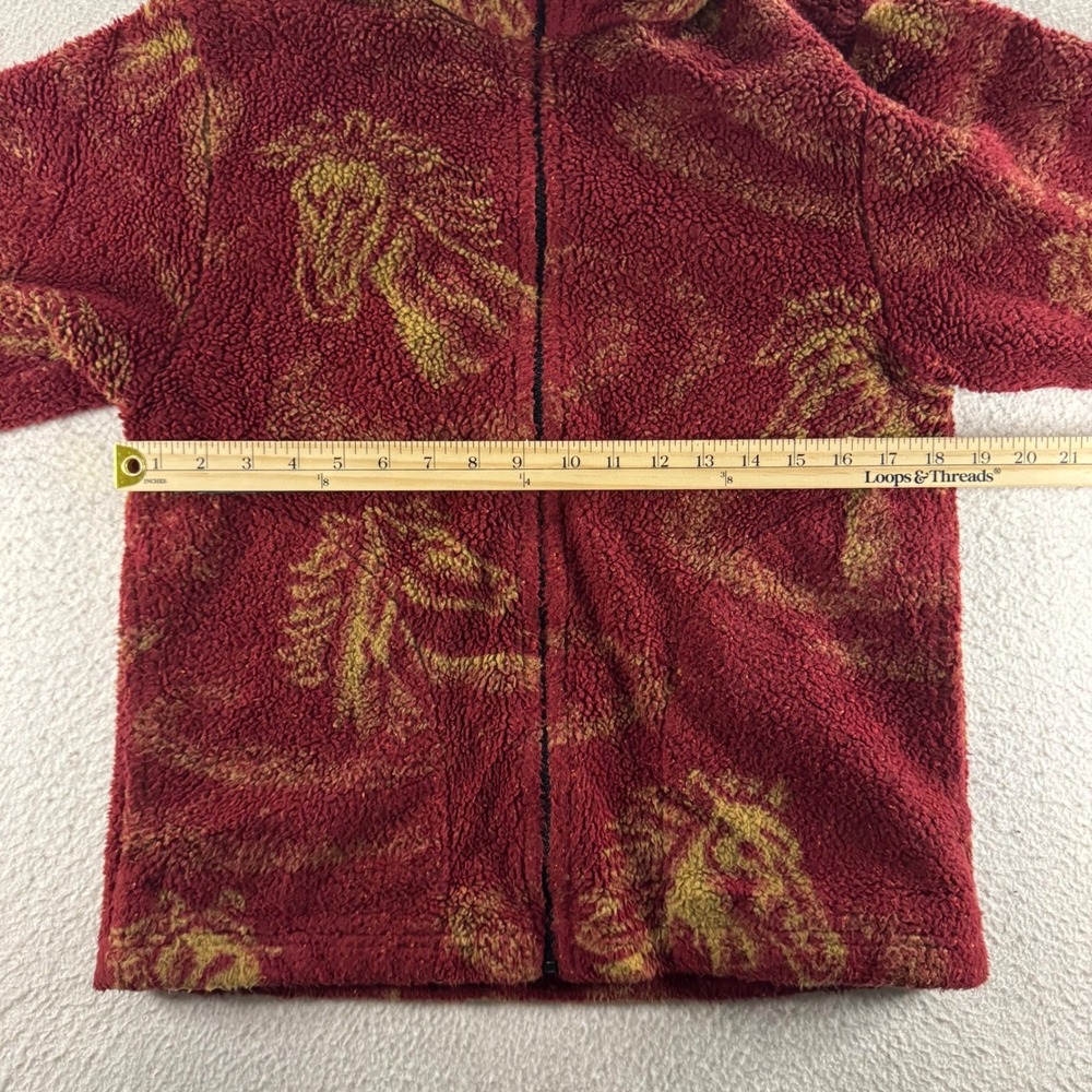 Bear Ridge Outfitters Jacket Womens Small Red Horse‎ Animal Vintage Fleece 90s - Picture 9 of 10